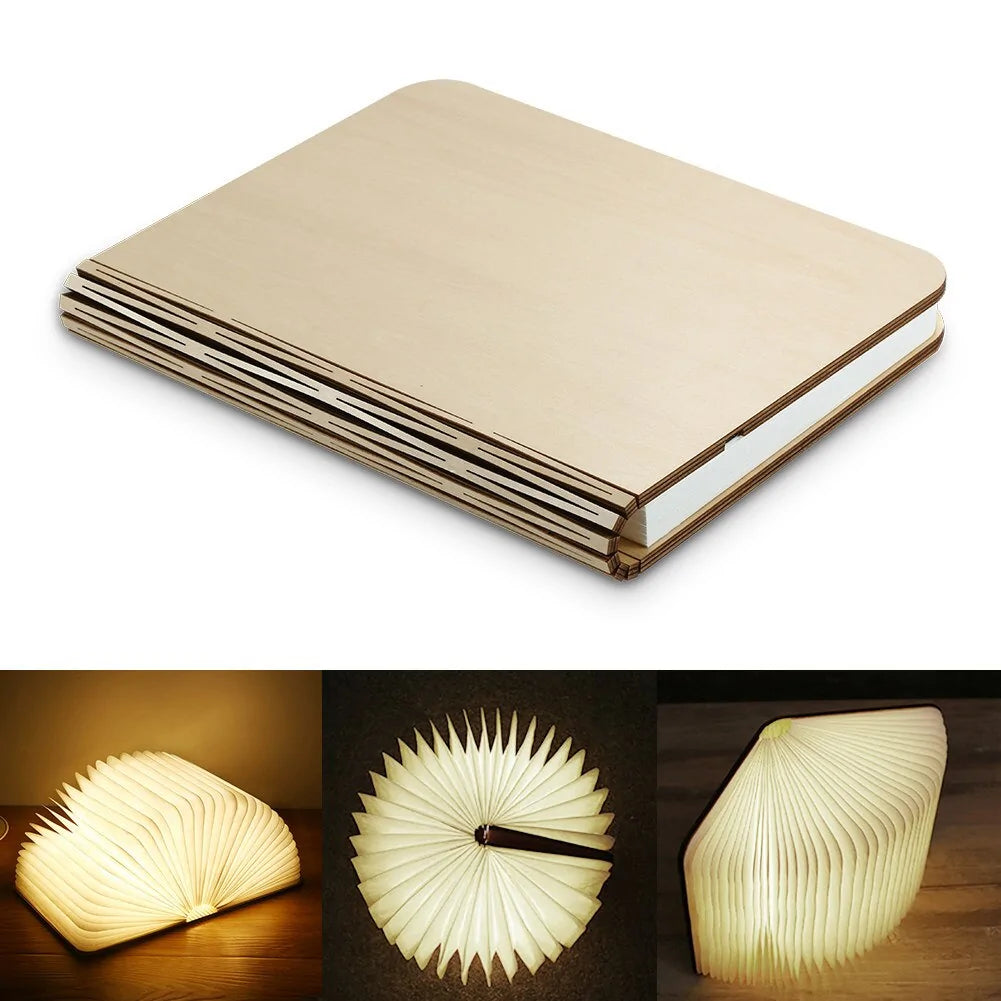 Wooden book lamp