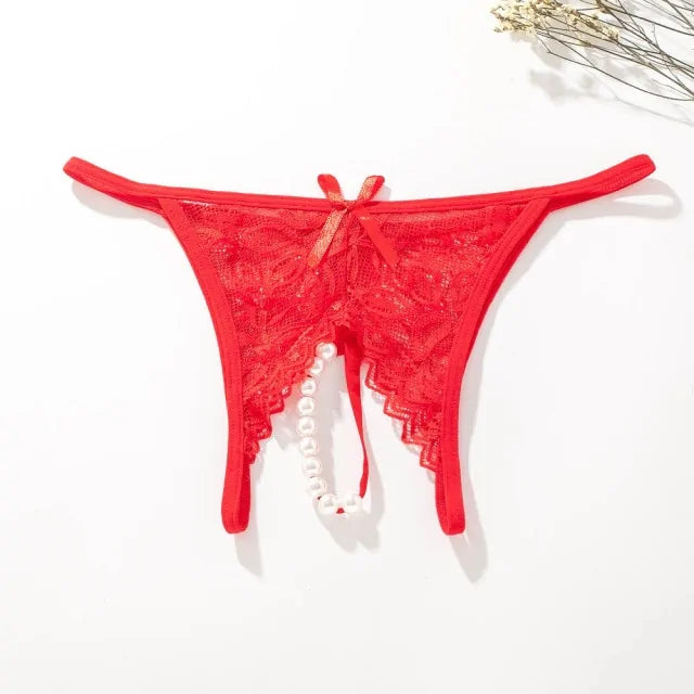 Sexy Women Lingerie Open Crotch Underwear With Bow